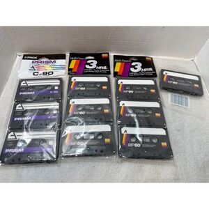 Prism Gemini Audio Cassettes Black Vintage Blank Tape Lot 10pk C90 MP60